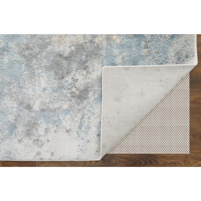 Gray and Blue Abstract Rectangular Cotton Area Rug