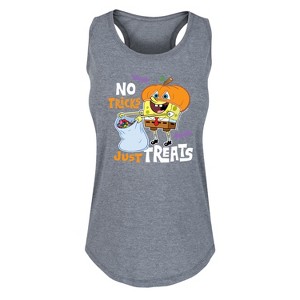 Women's - SpongeBob SquarePants - No Tricks Just Treats Graphic Racerback Tank - 1 of 4