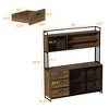 Famapy 59 in. W Kitchen Wood Buffet Sideboard Pantry Cabinet For Dining Room with Metal MDoors 3-Drawers Shelves - 4 of 4