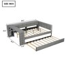 Lyngins Wood Twin Size Frame, Platform Bed Frame with Upholstered Headboard – Built-In Storage Shelves, 2 Drawers, Charging Station, Storage Bed - 4 of 4