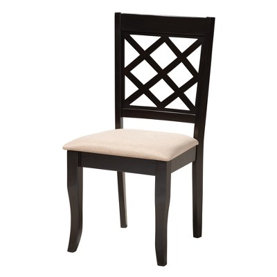 Lexi Beige Fabric and Dark Brown Wood 5-Piece Dining Set
