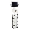 Home Mart Goods 25" Tall - Matte Black Toilet Paper Storage Stand Holder With Phone Shelf - 3 of 4