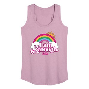 Women's - Barbie - I Am Kenough Rainbow Clouds Graphic Racerback Tank - 1 of 4
