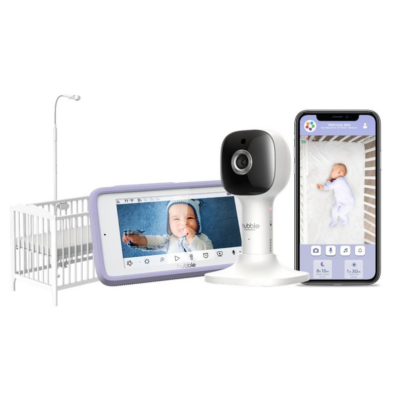 Hubble Connected Nursery Pal Crib Edition 5&#34; Smart HD Baby Monitor with Crib Mount, 1 of 20