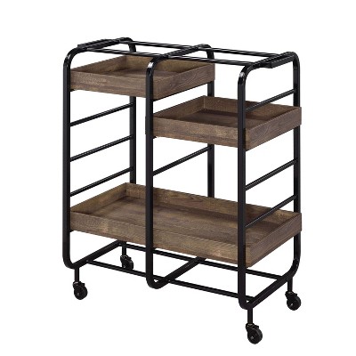 NicBex 1 Drawer Rolling Kitchen Island Cart with 2 Open Shelves,Kitchen Island on Wheels with Storage,Island Table for Kitchen