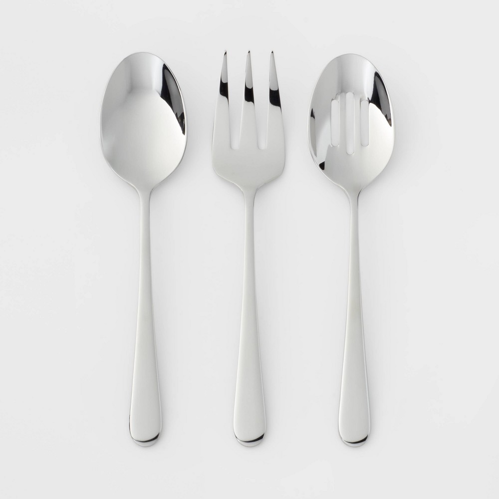 Photos - Other Appliances 3pc Harrington Serve Set Silver - Threshold™