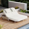 VisioGear Outdoor Rattan Daybed, Patio Daybed with Adjustable Backrest and Removable Cushions&Pillows for Garden, White, 62.6"*77.8"*35.8" - 4 of 4