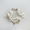 MyKids-Usa Baby Girl Solid Color Long Sleeves Soft Cotton Intimate Bodysuit - 3 of 4