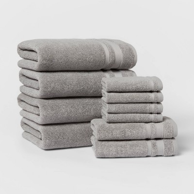 10pk Bath Towel Set Gray - Threshold™