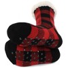 Women's Checkered Buffalo Plaid Plush Winter Fleece Lining Slipper Socks - 2 of 4