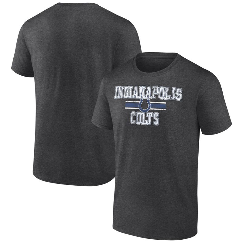 NFL Indianapolis Colts Men&#39;s Team Striping Gray Short Sleeve Bi-Blend T-Shirt, 1 of 4