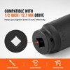 VEVOR Axle Nut Impact Socket Set, 1/2" Drive Deep 6+12-Point 14-Piece Metric Spindle Nut Socket Set, CR-V Heat Treated Large Socket Set Black - 3 of 4