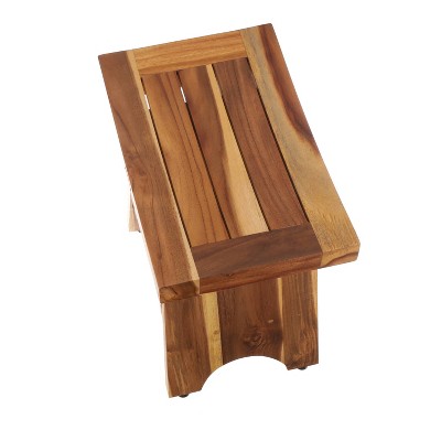 Serenity 20" EarthyTeak Solid Wood Spa Shower Bench with Shelf
