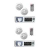 Pyle PLMRKT36WT 5.25 Inch Waterproof Bluetooth Marine Stereo Receiver and Speaker Kit with Hands Free Calling and Wireless Streaming, White (2 Pack) - 2 of 4