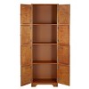 INFURNIC Decorative Bookshelf 72.4" Tall Freestanding  Storage Cabinet with 8 Doors and 4 Shelves for Living Room, Brown, 23.82"*12.6"*72.4" - 2 of 4