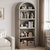 Arched Cabinet Bookshelf Bookcase - 71.7” Tall Farmhouse Display Cabinets - 2 of 4