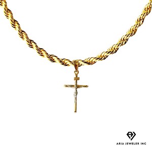 Aria Jeweler Chain with Simple Golden Crucifix - 1 of 2
