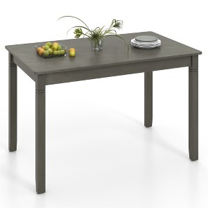 Tangkula 48" Wooden Dining Table for 4 People w/ Rubber Wood Legs Rectangular Table - 1 of 4