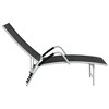 vidaXL Sun Lounger Black and silver Textilene and aluminum Standard - Black - 4 of 4