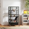 PawHut 45" Small Animal Cage, 4-Tier Rolling Ferret Cage with 6" Deep Slide-Out Tray, Platforms, Hammock, for Rabbit, Ferrets, Chinchillas, Gray - 2 of 4