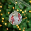 Northlight Cardinal Birds Christmas Glass Ball Ornaments - 4" - White and Red - Set of 2 - 2 of 4