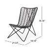Sapphtopaz Outdoor Dining Chairs Set of 2 Rattan Patio Dining Chairs with Modern Geometric Cross Base for Yard, Balcony - 4 of 4