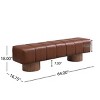 Modern Upholstered Bench,Faux Leather Dining Bench with Wood Legs,No Assembly Required,Entryway or Bedroom Accent Bench-Coolbibila - 4 of 4