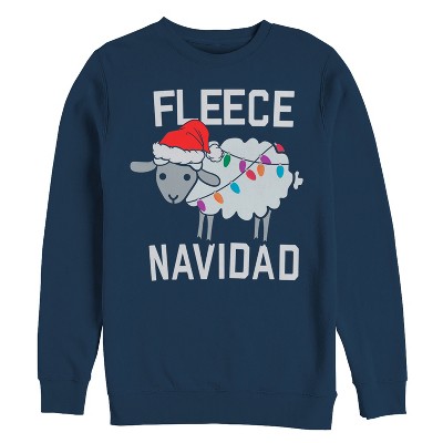 Women's Chin Up Christmas Fleece Navidad Sweatshirt - Navy Blue