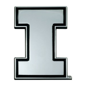 NCAA Illinois Fighting Illini 3D Chrome Metal Emblem - 1 of 3