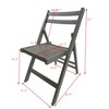 Sevobal Outdoor Portable Chairs 4 piece Slatted Wood Folding Chair Set for Kitchen Special Events Outdoor Backyard Garden, Gray, 15.6"*22.8"*31" - 3 of 4