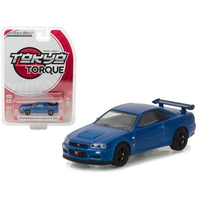 2002 Nissan Skyline GT-R R34 Bayside Blue Tokyo Torque Series 1 1/64 Diecast Model Car by Greenlight