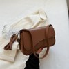 FATMOON Shoulder Bag for Women Y2K Trendy Purse Vegan Leather Hobo Handbags Clutch Saddle Bag with 2 Removable Strap - 2 of 4