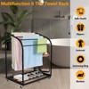 5 Tier 44" Tall Pool Towel Rack Outdoor with Wheels, Freestanding Towel Rack Stand - 2 of 4