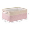 Unique Bargains Fabric Collapsible Storage Organizer Basket with Handles - 4 of 4