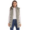 Women's Long Puffer Vest with Hood - S.E.B. By SEBBY - 4 of 4