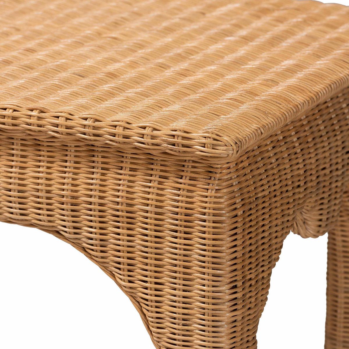 bali & pari Abena Handwoven Natural Rattan Console Table Light Honey - thumbnail 3