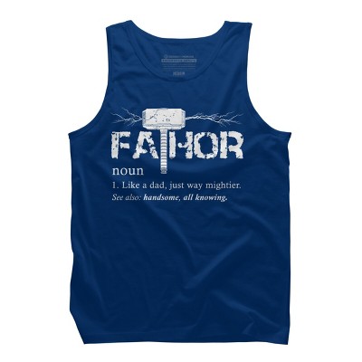 Men's Design By Humans Viking Mightier Hero Fa-Thor Dad By EijhaBuddha Tank Top