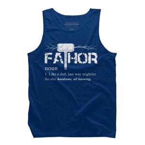 Men's Design By Humans Viking Mightier Hero Fa-Thor Dad By EijhaBuddha Tank Top - 1 of 2