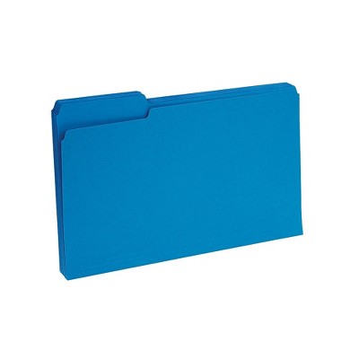 Staples Colored Top-Tab File Folders 3 Tab Blue Legal Size 100/Pack TR224568