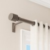 Evideco French Home Goods Adjustable Single Curtain Rod 50"-82" with Layered Disc Finials and Brackets, Available in Taupe or Gray - 2 of 4
