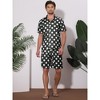Lars Amadeus Men's Short Sleeves Hawaiian Polka Dots Shirts Shorts 2-Pieces Set - 2 of 4