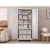 SUXXAN 72"H Metal Storage Cabinet with Wheels and Pegboard, 4 Adjustable Shelves and Lockable Door for Garage,Required Assembly - 2 of 4