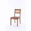 Gulches Rattan Leather Woven Strips Dining Chairs Set of 2 18 Inch K/D - Faux Leather Double Stitching Solid Wood Frame 250LBS for Kitchen Living Room - 3 of 4