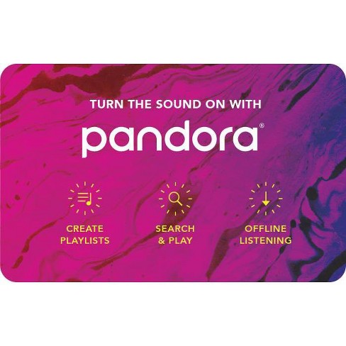 pandora internet radio gift card