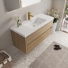Whisen Pre-Assembled Floating Wall-Mounted Bathroom Vanity with Stone Resin Sink, U-Shaped Storage Drawers - 2 of 4