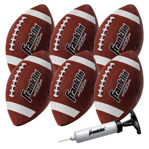 Franklin Sports Grip-rite 100 Deflated Rubber Junior Football With Pump 6pk  - Brown : Target