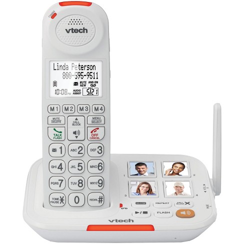 VTech® Amplified Cordless Answering System with Big Buttons and Display.