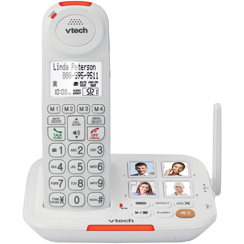 VTech® Amplified Cordless Answering System with Big Buttons and Display, 1 of 5