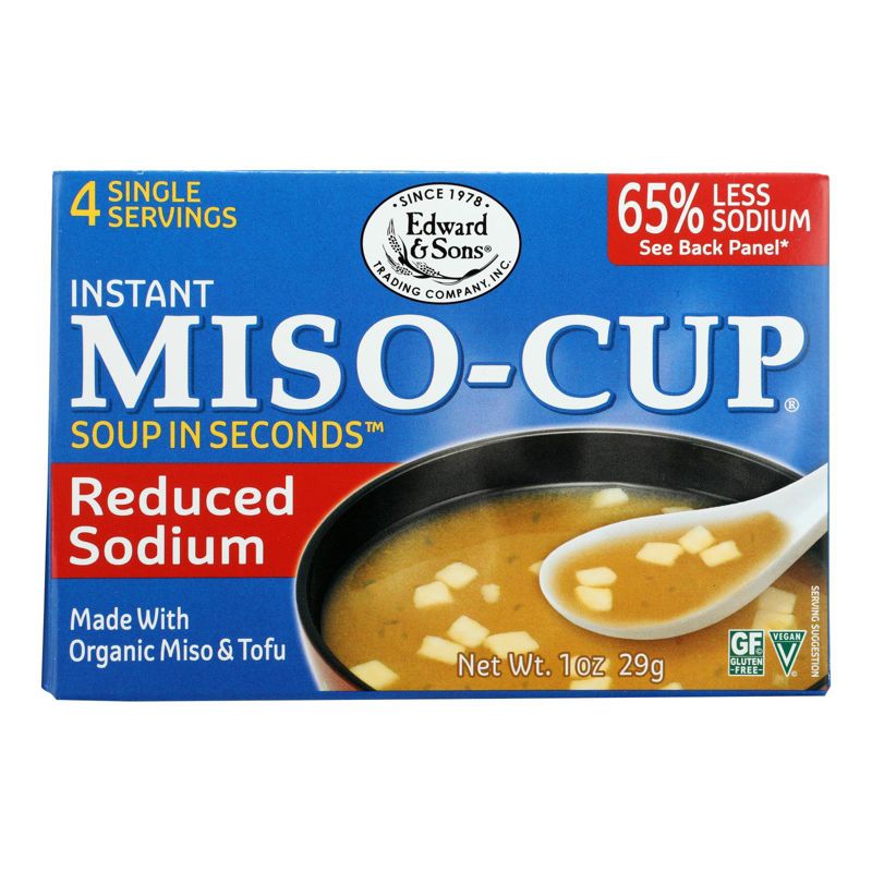 Edward & Sons Reduced Sodium Miso Soup Cup - Case of 12/1 oz, 2 of 7