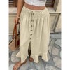 Coolmee Women's Summer Boho Long Skirts A-Line Flowy Ruffle Tiered Split Elastic High Waist Beach - 4 of 4